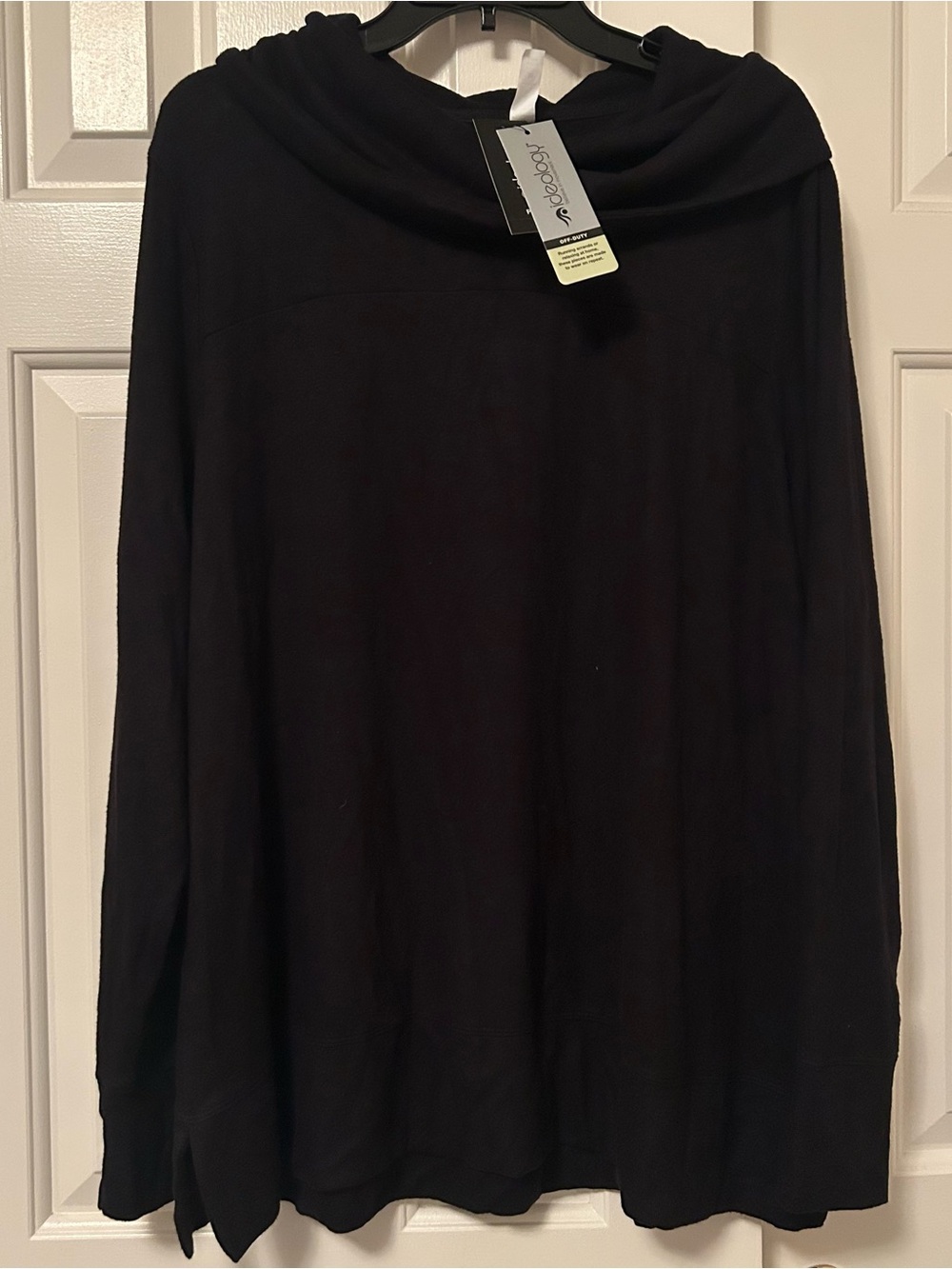 Ideology Women’s Black Solid Cowl Neck Long Sleeve Pullover Top Plus Size 2X